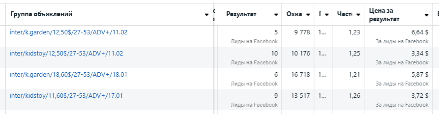 Ads Manager · лиды на диагностику